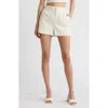 Open Edit High Waist Linen Blend Shorts In Ivory Dove