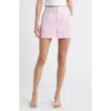 Open Edit High Waist Linen Blend Shorts In Pink Pirouette