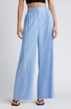 Open Edit High Waist Wide Leg Trousers In Blue Hydrangea