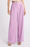 Open Edit High Waist Wide Leg Trousers In Pink Gale