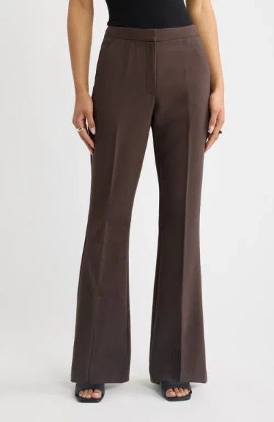 Open Edit Icon Flare Pants In Brown