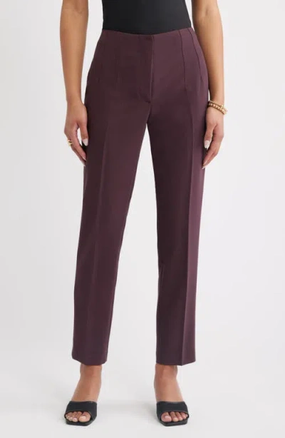 Open Edit Icon High Waist Cigarette Pants In Purple