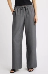 Open Edit Icon Pull-on Wide Leg Pants In Gray
