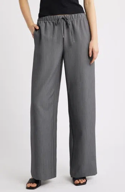 Open Edit Icon Pull-on Wide Leg Pants In Gray