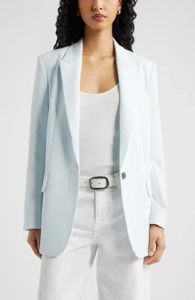 Open Edit Icon Twill Relaxed Blazer In Blue Breeze
