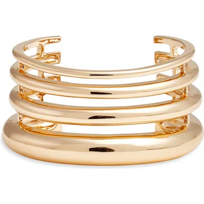 Open Edit Illusion Layered Cuff Bracelet In Gold