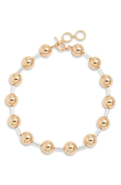 Open Edit Jumbo Bead Collar Necklace In Multi