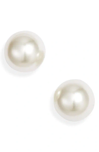 Open Edit Jumbo Imitation Pearl Stud Earrings In White