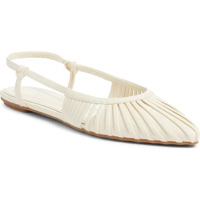 Open Edit Kaira Woven Slingback Flat In White
