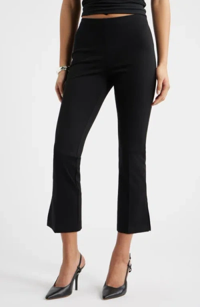 Open Edit Kick Flare Stretch Twill Pants In Black