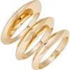 Open Edit Knife Edge Set Of 3 Rings In Gold