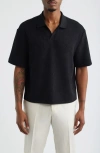 Open Edit Knit Johnny Collar Polo In Multi