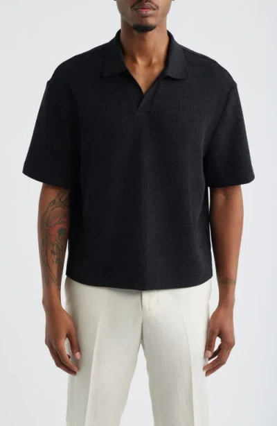 Open Edit Knit Johnny Collar Polo In Multi