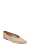 Open Edit Kyler Pointed Toe Flat In Beige Taupe