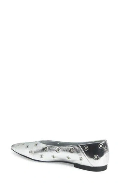 Open Edit Kyler Pointed Toe Flat In Silver