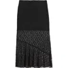 Open Edit Lace Midi Skirt In Black