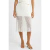 Open Edit Lace Midi Skirt In White