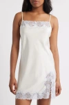 Open Edit Lace Trim Satin Chemise