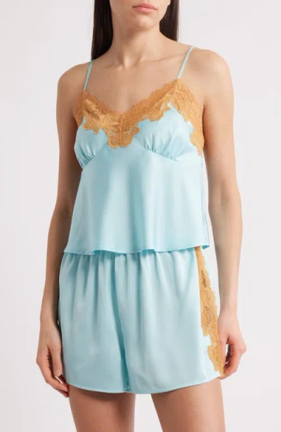 Open Edit Lace Trim Satin Short Pajamas
