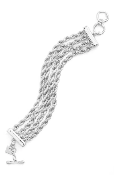 Open Edit Layered Chain Bracelet In Rhodium