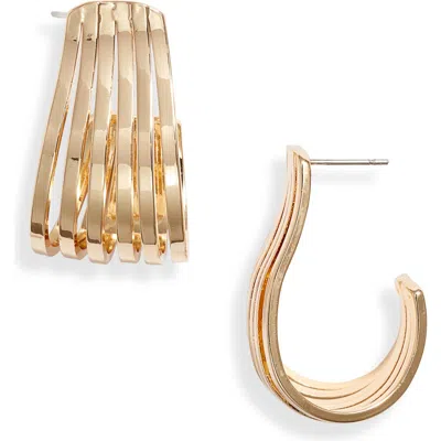Open Edit Layered J-hoop Earrings In Gold