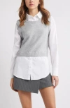 Open Edit Layered Look Sweater Vest