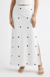 Open Edit Linen Blend Column Maxi Skirt In White