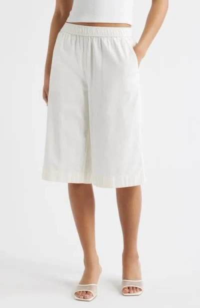 Open Edit Linen Blend Culottes In White