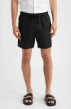 Open Edit Linen Blend Pull-on Shorts In Black