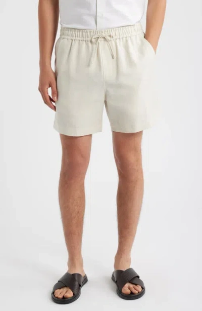 Open Edit Linen Blend Pull-on Shorts In Neutral
