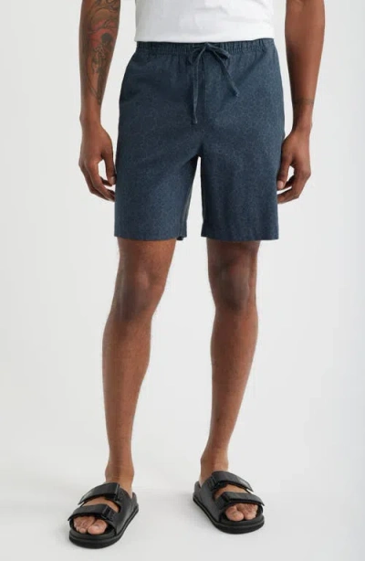 Open Edit Linen Blend Shorts In Blue