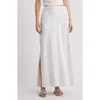 Open Edit Linen Blend Skirt In White