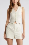 OPEN EDIT OPEN EDIT LINEN BLEND VEST