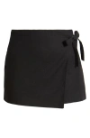 Open Edit Linen Blend Wrap Skort