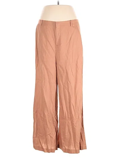 Pre-owned Open Edit Linen Pants In Brown