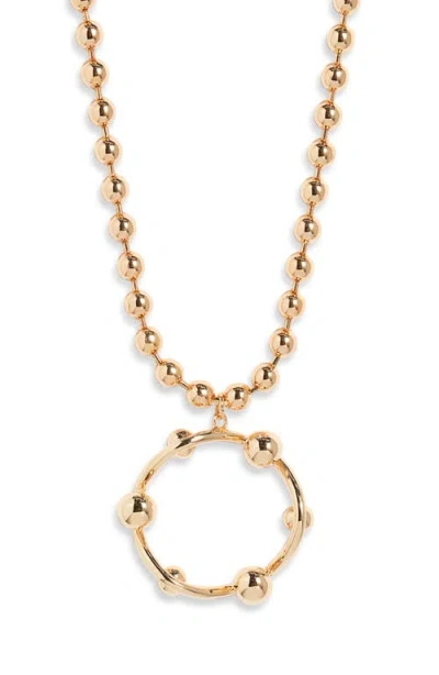 Open Edit Long Ball Chain Necklace In Gold