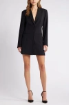 Open Edit Long Sleeve Blazer Minidress In Black