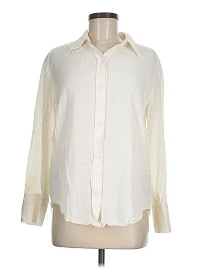 Pre-owned Open Edit Long Sleeve Blouse In Ivory