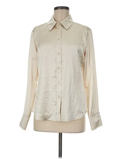 Pre-owned Open Edit Long Sleeve Blouse In Ivory