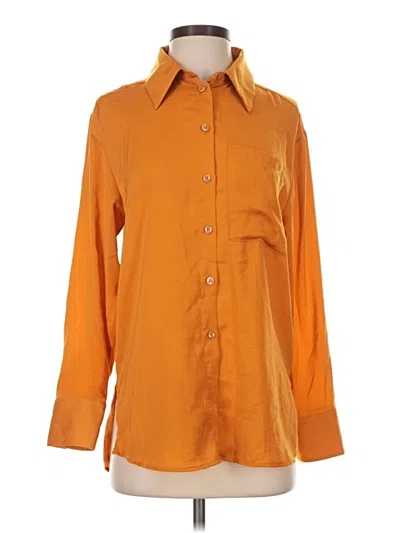 Pre-owned Open Edit Long Sleeve Blouse In Orange