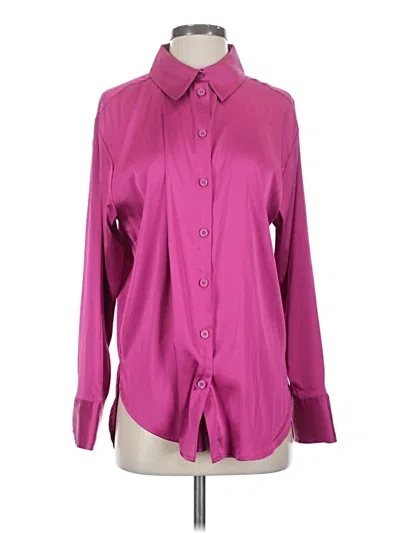Pre-owned Open Edit Long Sleeve Blouse In Pink