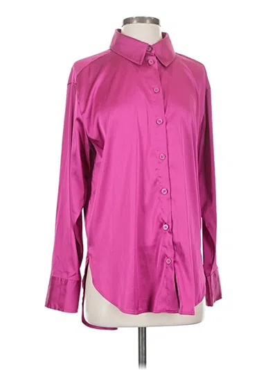Pre-owned Open Edit Long Sleeve Blouse In Pink