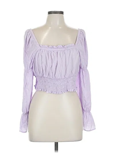 Pre-owned Open Edit Long Sleeve Blouse In Purple