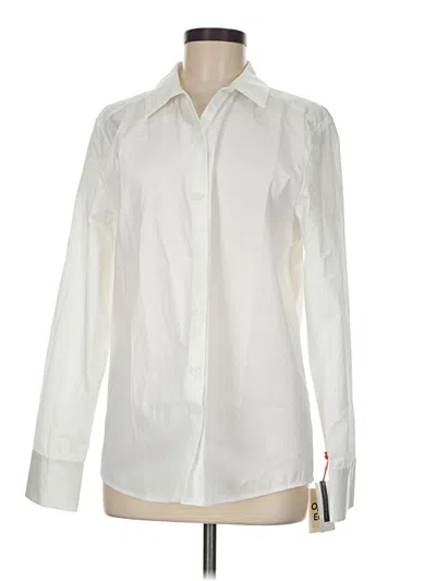 Open Edit Long Sleeve Button Down Shirt In White