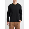 Open Edit Long Sleeve Cotton T-shirt In Black