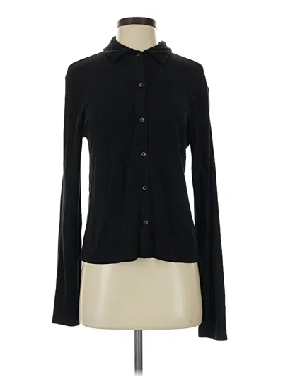 Pre-owned Open Edit Long Sleeve Polo Shirt In Black