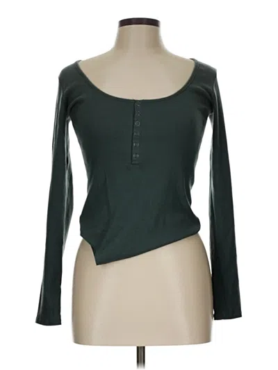 Pre-owned Open Edit Long Sleeve T-shirt In Green