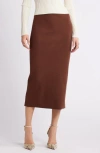 Open Edit Luxe Sculpt Maxi Skirt In Brown Soil