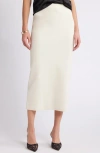 Open Edit Luxe Sculpt Maxi Skirt In Ivory Dove