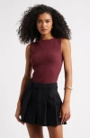 Open Edit Luxe Sculpt Rib Sweater Tank